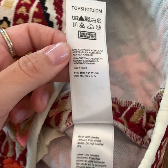 Embroidered Tribal Print Mini Skirt Topshop - Picture 7 of 7